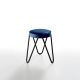 Tabouret APELLE JUMP H45 Midj, pieds noirs, bleu océan U67