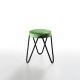 Tabouret APELLE JUMP H45 Midj, pieds noirs, vert sauge U69