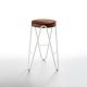 Tabouret haut APELLE JUMP  Midj, hauteur 65 cm, pieds blancs, brique U01