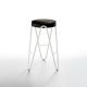 Tabouret haut APELLE JUMP  Midj, hauteur 65 cm, pieds blancs, noir U04