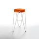 Tabouret haut APELLE JUMP  Midj, hauteur 65 cm, pieds blancs, orange U21