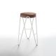 Tabouret haut APELLE JUMP  Midj, hauteur 65 cm, pieds blancs, café U25