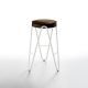 Tabouret haut APELLE JUMP  Midj, hauteur 65 cm, pieds blancs, marron foncé U41