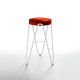 Tabouret haut APELLE JUMP  Midj, hauteur 65 cm, pieds blancs, rouge U42