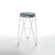 Tabouret haut APELLE JUMP  Midj, hauteur 65 cm, pieds blancs, azur U66