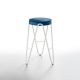 Tabouret haut APELLE JUMP  Midj, hauteur 65 cm, pieds blancs, bleu océan U67