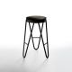 Tabouret haut APELLE JUMP  Midj, hauteur 65 cm, pieds noirs, noir U04