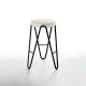 Tabouret haut APELLE JUMP  Midj, hauteur 65 cm, pieds noirs, blanc U05