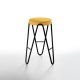 Tabouret haut APELLE JUMP  Midj, hauteur 65 cm, pieds noirs, ocre U22