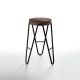 Tabouret haut APELLE JUMP  Midj, hauteur 65 cm, pieds noirs, café U25