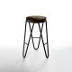 Tabouret haut APELLE JUMP  Midj, hauteur 65 cm, pieds noirs, marron foncé U41