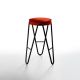 Tabouret haut APELLE JUMP  Midj, hauteur 65 cm, pieds noirs, rouge U42