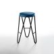 Tabouret haut APELLE JUMP  Midj, hauteur 65 cm, pieds noirs, bleu océan U67