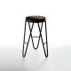 Tabouret haut APELLE JUMP  Midj, hauteur 65 cm, pieds noirs, brun U54