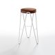 Tabouret de bar APELLE JUMP  Midj, hauteur 75 cm, pieds blancs, brique U01