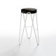 Tabouret de bar APELLE JUMP  Midj, hauteur 75 cm, pieds blancs, noir U04