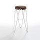 Tabouret de bar APELLE JUMP  Midj, hauteur 75 cm, pieds blancs, café U25