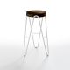 Tabouret de bar APELLE JUMP  Midj, hauteur 75 cm, pieds blancs, marron foncé U41