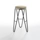 Tabouret de bar APELLE JUMP  Midj, hauteur 75 cm, pieds noirs, gris cendre U18