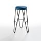 Tabouret de bar APELLE JUMP  Midj, hauteur 75 cm, pieds noirs, bleu océan U67