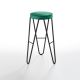 Tabouret de bar APELLE JUMP  Midj, hauteur 75 cm, pieds noirs, vert pin U68