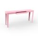 Console ZEF 160 cm acier avec tiroir Matière Grise, rose clair