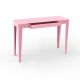 Console ZEF 103 cm acier avec tiroir Matière Grise, rose clair