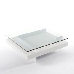Table basse carrée KETEL Kendo, finition laqué blanc