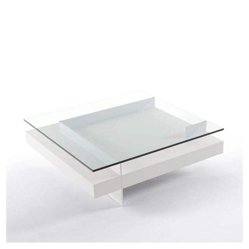 Table basse carrée KETEL Kendo, finition laqué blanc