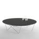 Table basse ronde YOHSI Kendo, Ø 120, piètement chromé, plateau laqué graphite