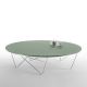 Table basse ronde YOHSI Kendo, Ø 120, piètement chromé, plateau laqué menthe