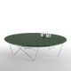 Table basse ronde YOHSI Kendo, Ø 120, piètement chromé, plateau laqué olive