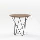 Table d'appoint YOHSI Kendo, Ø 55 piètement thermolaqué noir, plateau noyer