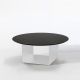 Table basse blanche Ø 100 cm REFLEX Kendo, plateau graphite