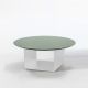 Table basse blanche Ø 100 cm REFLEX Kendo, plateau menthe