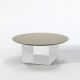 Table basse blanche Ø 100 cm REFLEX Kendo, plateau sable