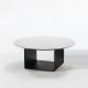 Table basse noire Ø 100 cm REFLEX Kendo, plateau blanc