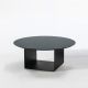 Table basse noire Ø 100 cm REFLEX Kendo, plateau brouillard