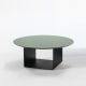 Table basse noire Ø 100 cm REFLEX Kendo, plateau menthe