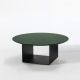 Table basse noire Ø 100 cm REFLEX Kendo, plateau olive