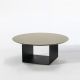 Table basse noire Ø 100 cm REFLEX Kendo, plateau sable