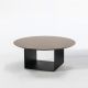 Table basse noire Ø 100 cm REFLEX Kendo, plateau taupe