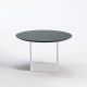 Table basse blanche Ø 70 cm  cm REFLEX Kendo, plateau brouillard