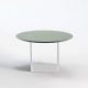 Table basse blanche Ø 70 cm REFLEX Kendo, plateau menthe