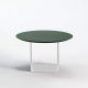 Table basse blanche Ø 70 cm  REFLEX Kendo, plateau olive