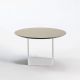 Table basse blanche Ø 70 cm  REFLEX Kendo, plateau sable