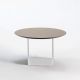 Table basse blanche Ø 70 cm  REFLEX Kendo, plateau taupe