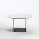Table basse noire Ø 70 cm  REFLEX Kendo, plateau blanc