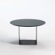 Table basse noire Ø 70 cm  REFLEX Kendo, plateau brouillard