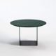 Table basse noire Ø 70 cm  REFLEX Kendo, plateau forêt